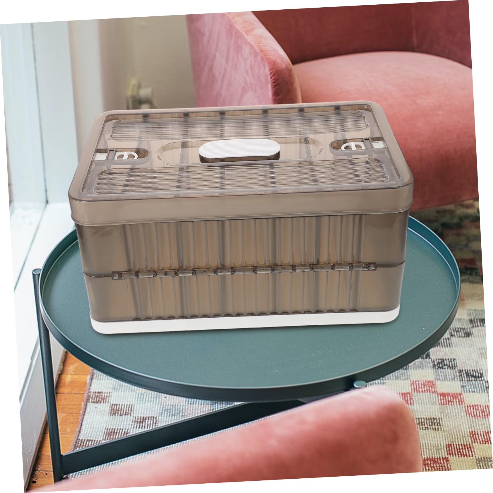 MAGICLULU Caja Organizadora de Ropa Plegable Plástico Tapa Transparente Gran Capacidad con 7 Compartimentos para Armario y Dormitorio