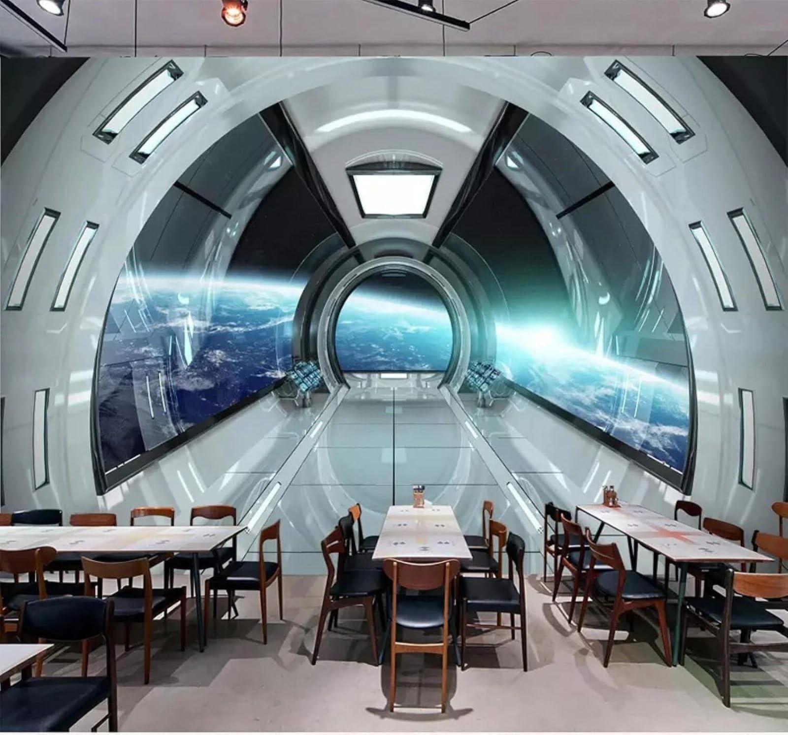 XLMING Three Dimensional Starry Sky Universe Space Capsule Science Museum 3D Wallpaper Luxury Silk Study Dining Feature Sofa Grey Bedroom Living Room Tv Decorative Wall-400cm×280cm