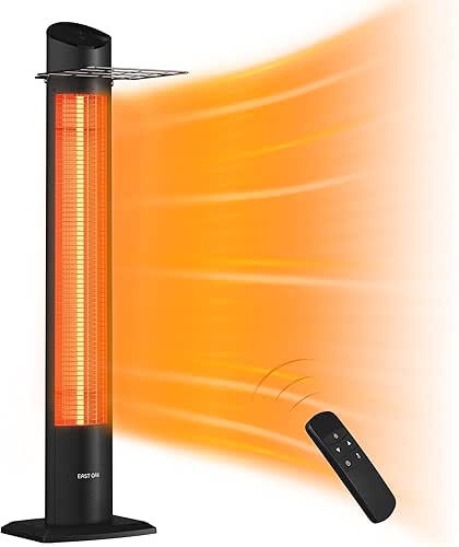 EAST OAK Electric Patio Heater, 1500W Portable IP55 Waterproof Indoor