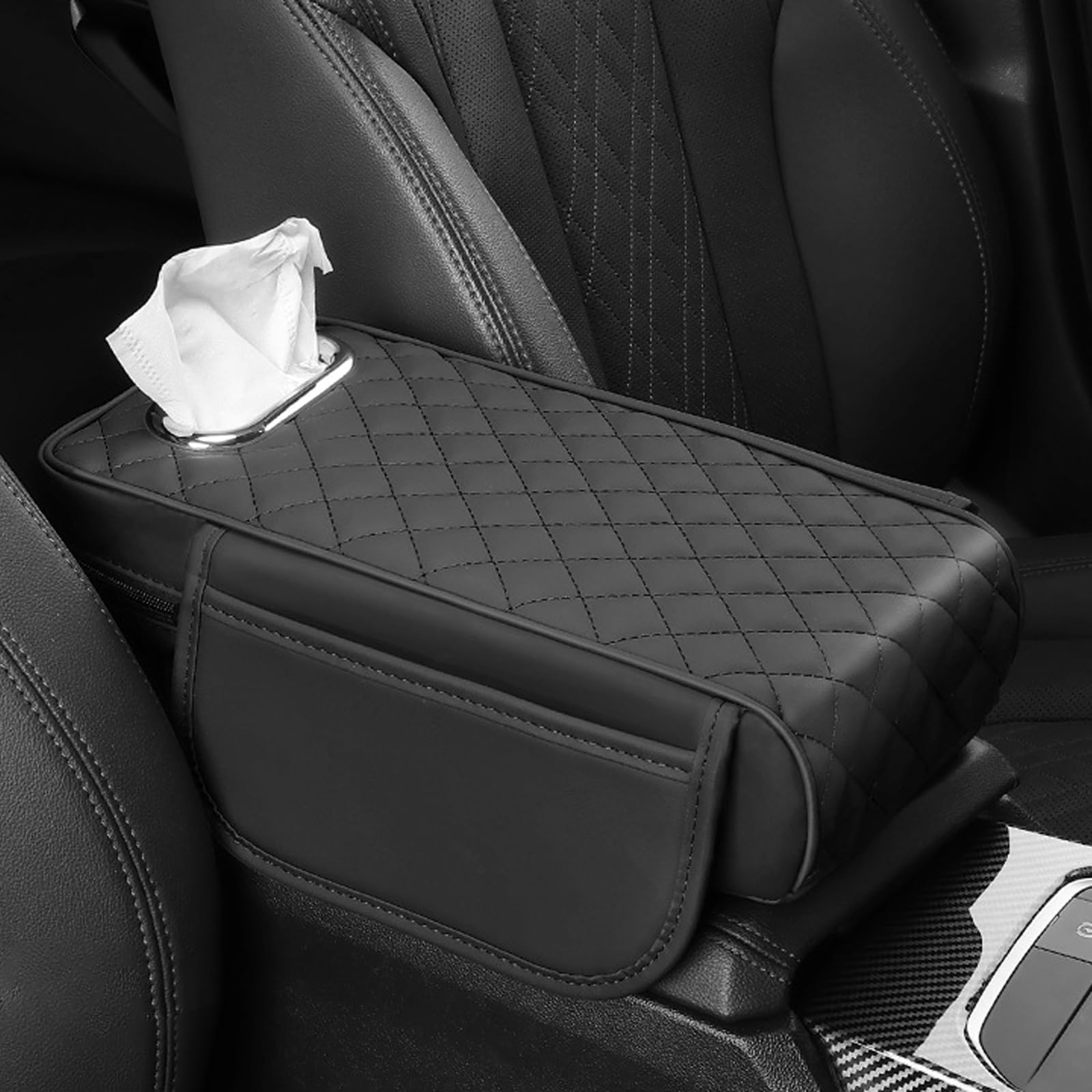 ONEMAJI Car Armrest Cushion for BMW X3 E83 F48 G01 2010-2020, Leather Center Console Cushion Pad Comfortable Storage Box Mat Accessories Interior Protection