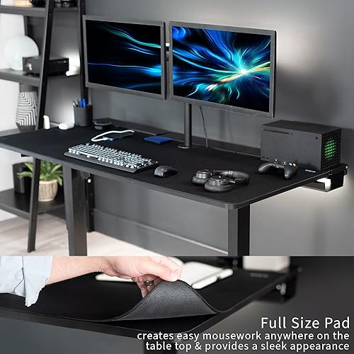 Miniatura 6 de VIVO Mesa universal de 60 x 30 pulgadas con bandejas de cables ocultas integradas para escritorios estándar y sentados a pie de altura ajustable