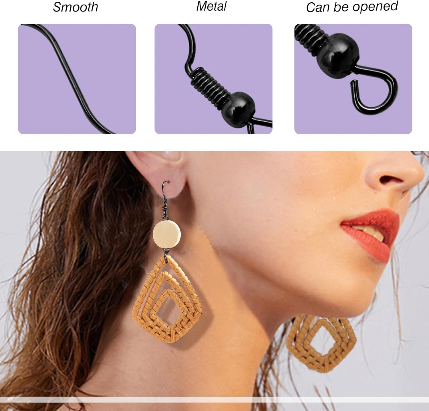 TOAOB 300pcs Earring Hooks Kits Black French Ear Wires with Ball and Coil 18mm Fish Hook Earring Making Supplies with Jump Rings and Clear Silicone Ear Backs for DIY Jewelry Findings - Image 3