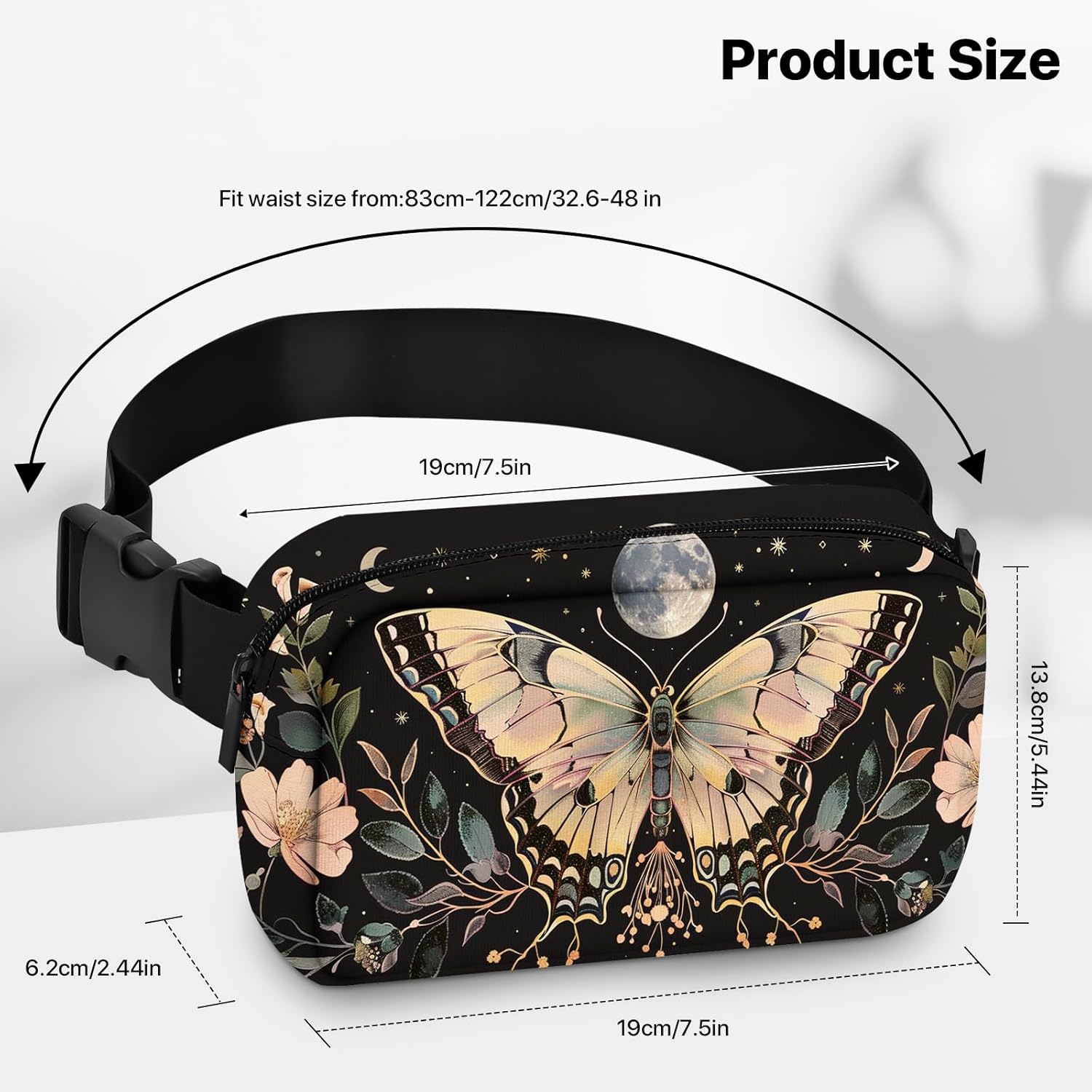 Butterfly Fanny Pack for Women Men Belt Bag Waterproof Waist Bags With Adjustable Straps Phone Purse Wallet Presents for Travel Sports Workout - Image 4