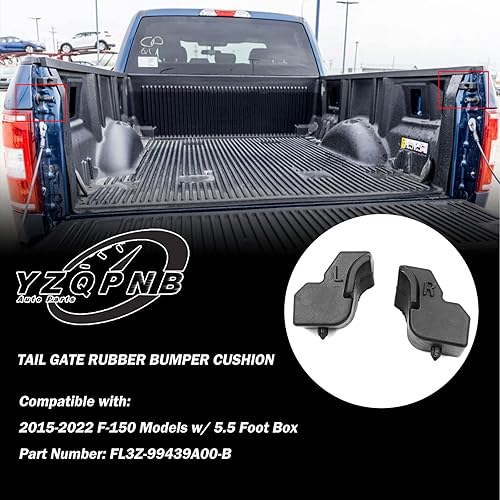 Miniatura 3 de Cojín de goma para parachoques de puerta trasera compatible con Ford F150 2015-2022 con caja de 5.5 pies, lado izquierdo del conductor y lado