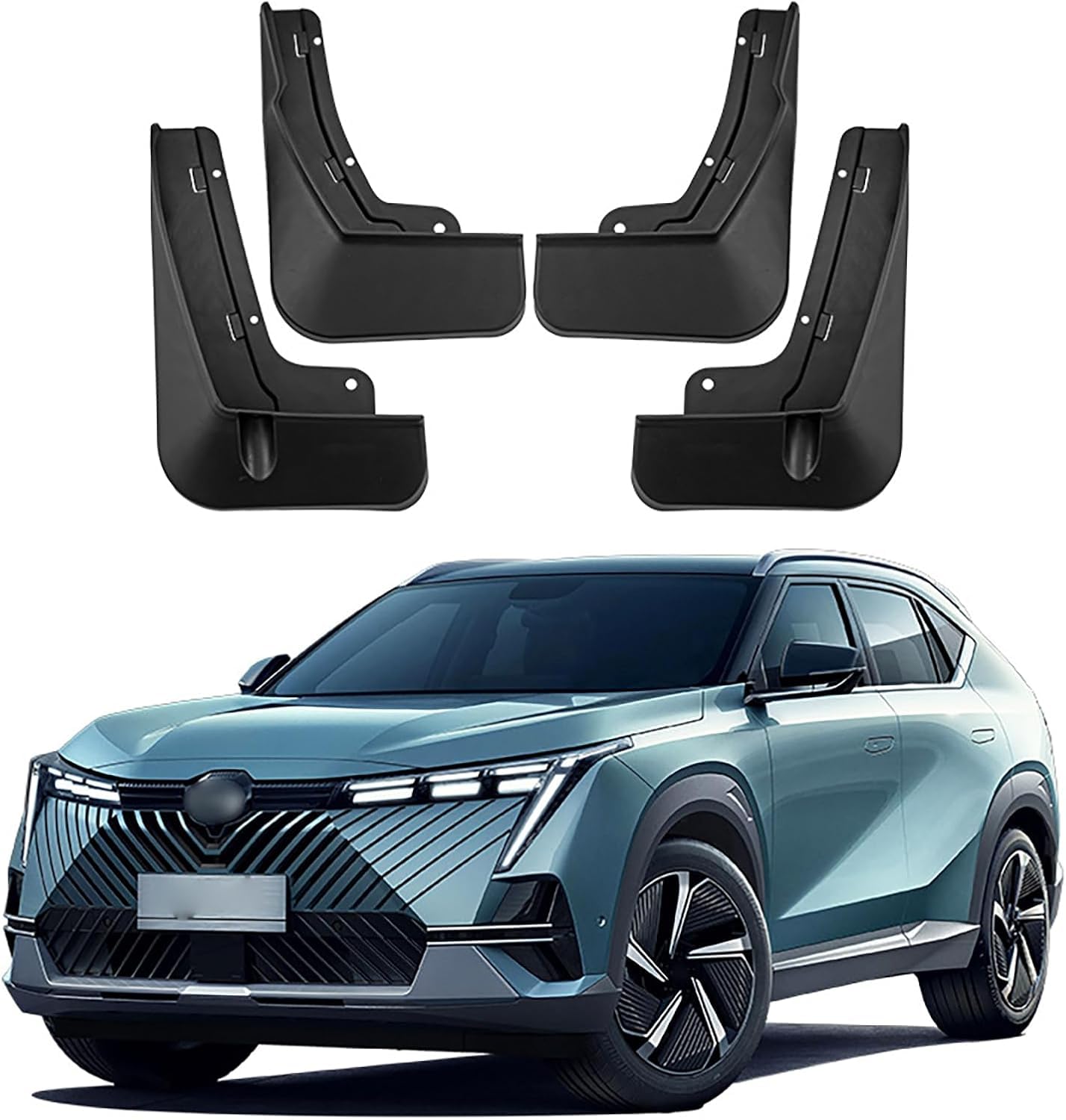 FengXH No-Drill Mudflaps for Trumpchi Emkoo 2022, Bolt-On Kit, Road Legal