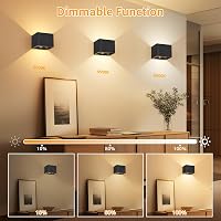 Dehobo set 4 lămpi de perete cu senzor de mișcare pentru interior, negru, cu telecomandă, 5400 mAh, 3 moduri de iluminare, reglabilă, reîncărcabilă prin USB, fără fir 5