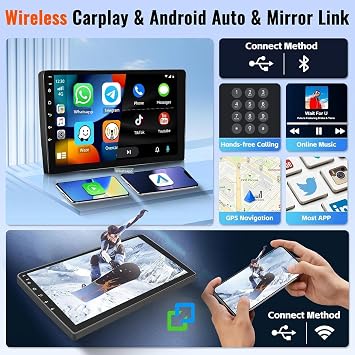 4+64G Android 14 Car Stereo Radio for Renault Clio 4 2012-2019 with Carplay Android Auto 10 inch IPS Touchscreen Car Screen with WiFi GPS Mirror Link Bluetooth FM/RDS Backup Camera/Mic