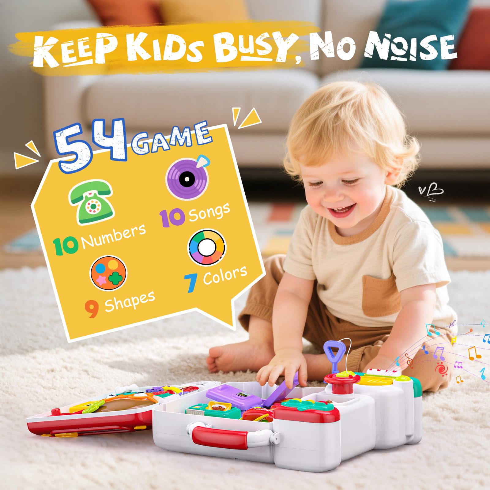 Busy Board - Juguetes Montessori de regalo para niños de 1 a 2 años, juguetes Montessori educativos tempranos para niños de 1 a 3 años, regalos de cumpleaños para niños de 1 a 2 años, ideas 2