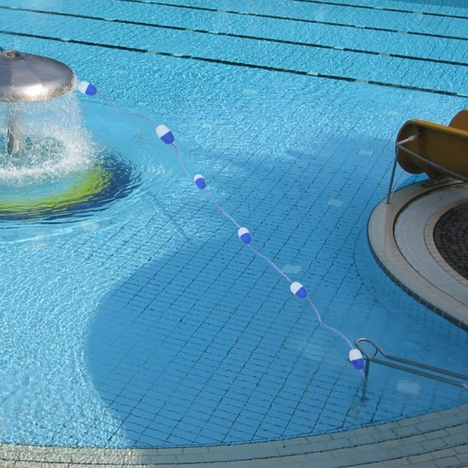 LALAFINA Sicherheitstrennseil Schwimmendes Seil 6 Meter mit Schwimmkörpern aus Langlebigem Material für Schwimmbäder Sommerfest und Pool Schwimmzubehör