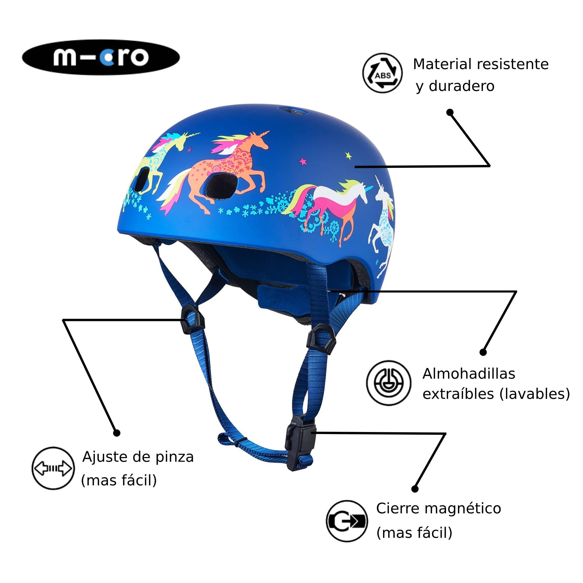 Micro Casco Infantil Patinete Bicicleta Ultraligero 250g Cierre Magnético Luz Trasera 3 Posiciones