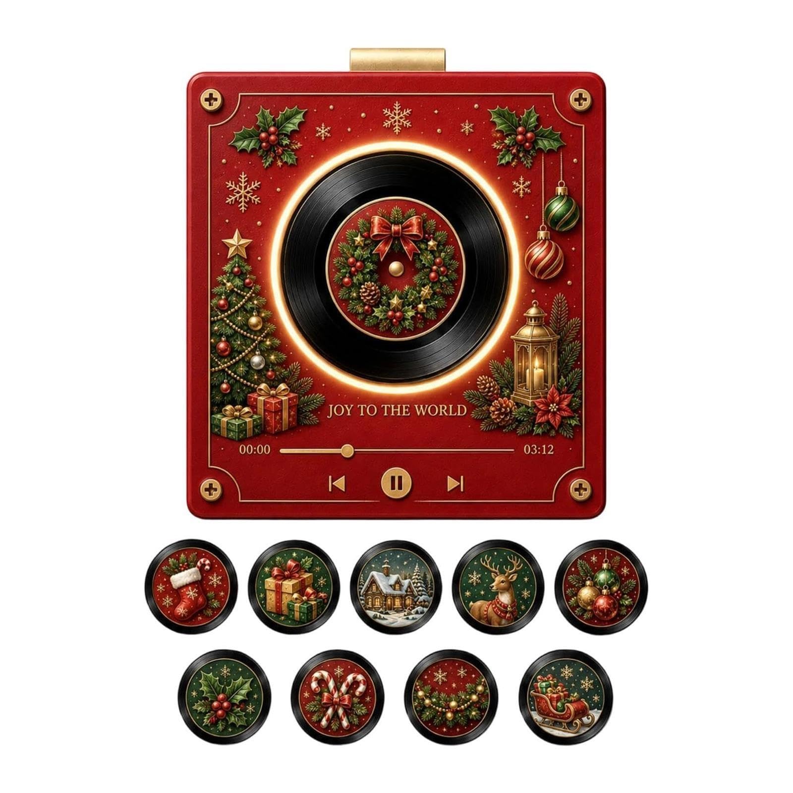 Réfrigérateur Aimant NFC Rotatif Kit Déco Vinyle DIY Thème Noël, Noël