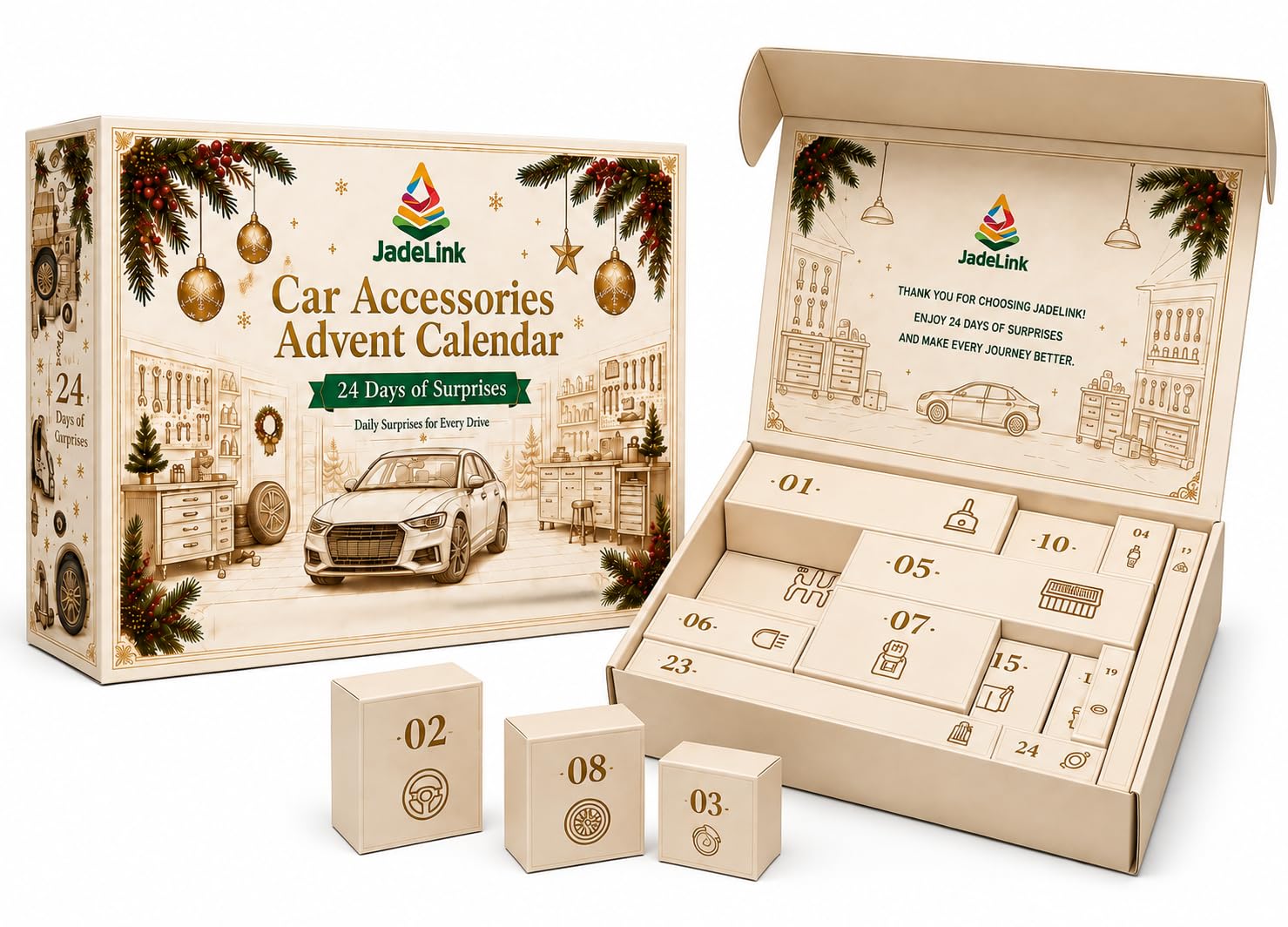Calendario dell'Avvento Accessori Auto 2026, 24 Sorprese Utili