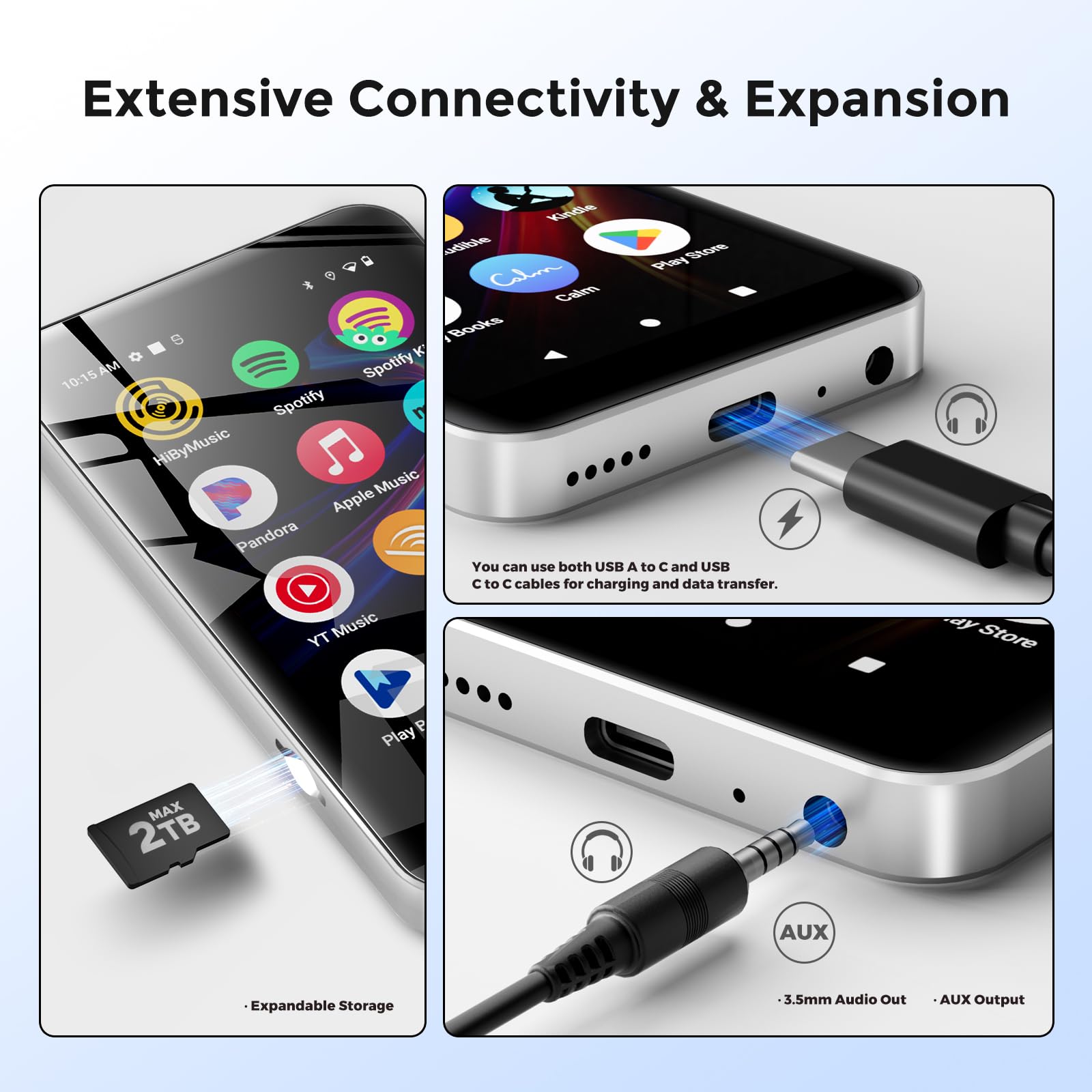 innioasis - Reproductor G1-MP3 con Bluetooth y reproductores de vídeo