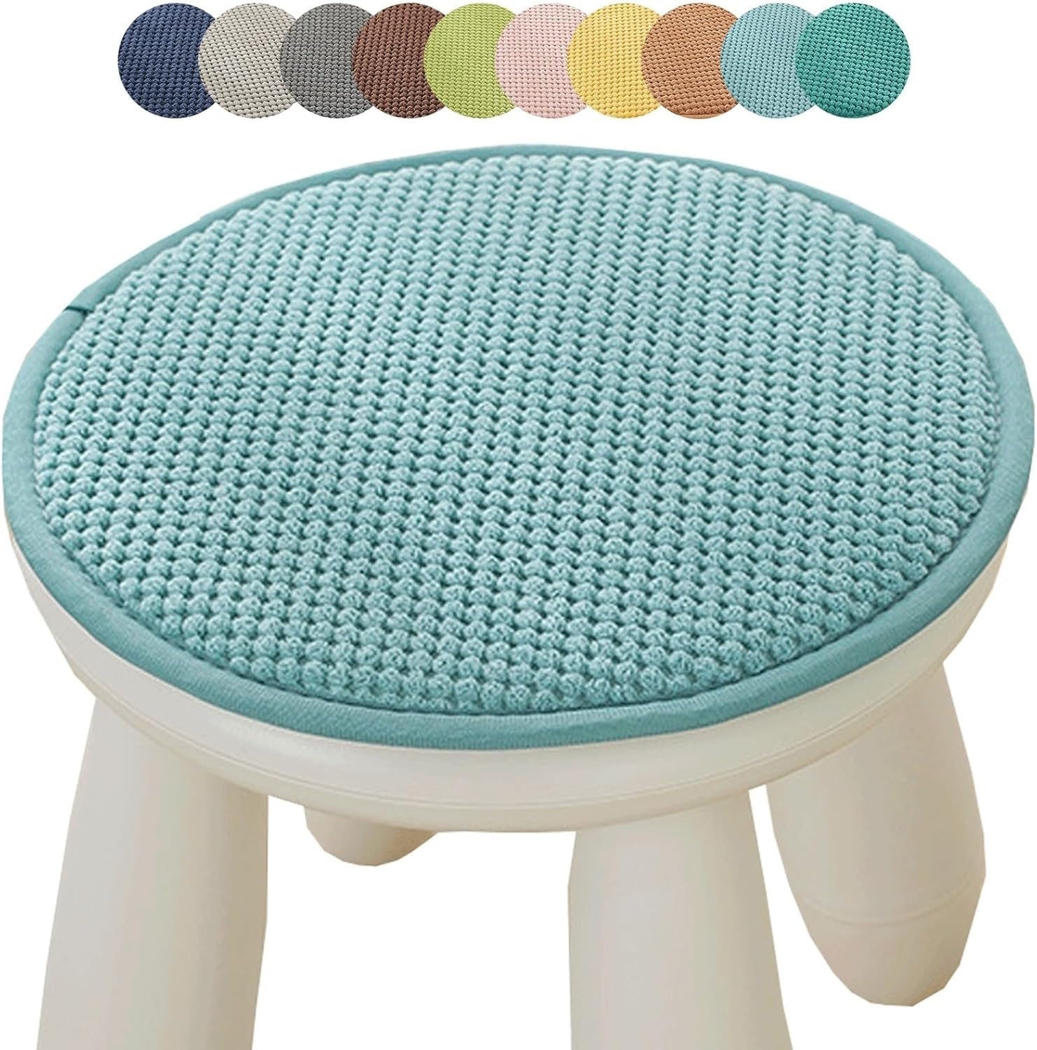 adadvo 10/12/14/16/18 Inch Stool Cushion Round, Non-Slip Bar Stool Seat Pads for Indoor Outdoor Garden Dining Bistro Patio Office Coffee Shop Machine Washable(D5,25cm 10in)