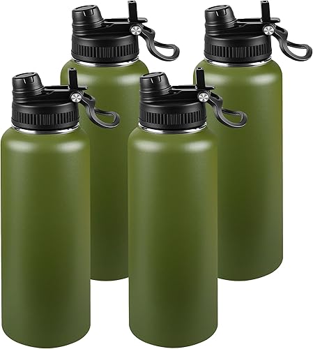 Miniatura 104 de Botella de agua aislada de 22 onzas, tapa 2 en 1 a prueba de fugas (sorbo/pajilla) + asa, botella de acero inoxidable para deportes, viajes, trabajo