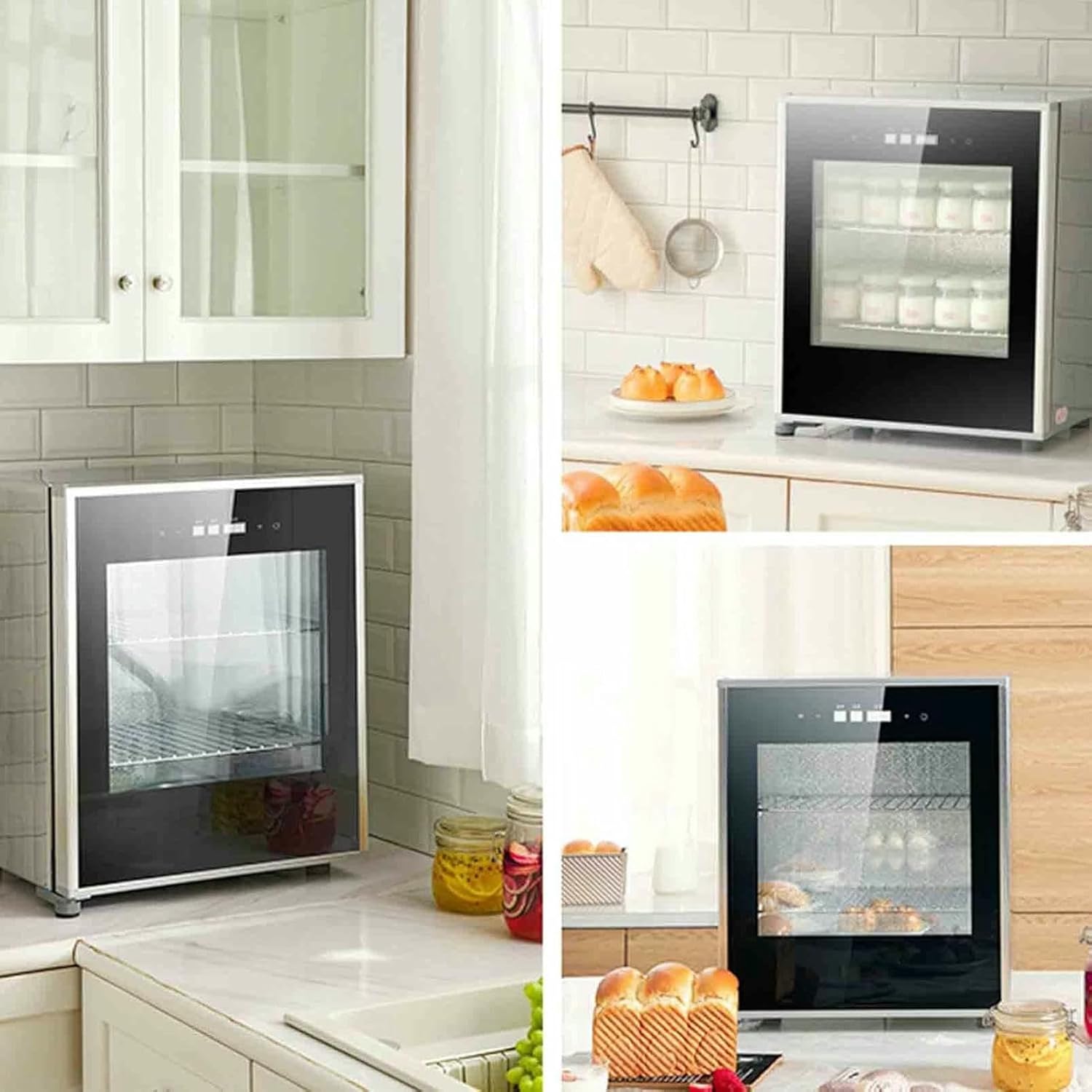 Electric Dough Proofer Machine - Temperature & Humidity & Time Adjustable, Large Capacity Bread Fermentation Chamber