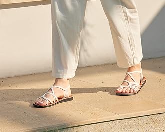 Capana Woven Women's Flat Sandals - Strappy Braided Sandals, Beach Sandals for Women Dressy Summer, Rope Bohemian Sandals, Spring Casual Womens Shoes, Comfy Boho Flats for Teen Girls – Banyan