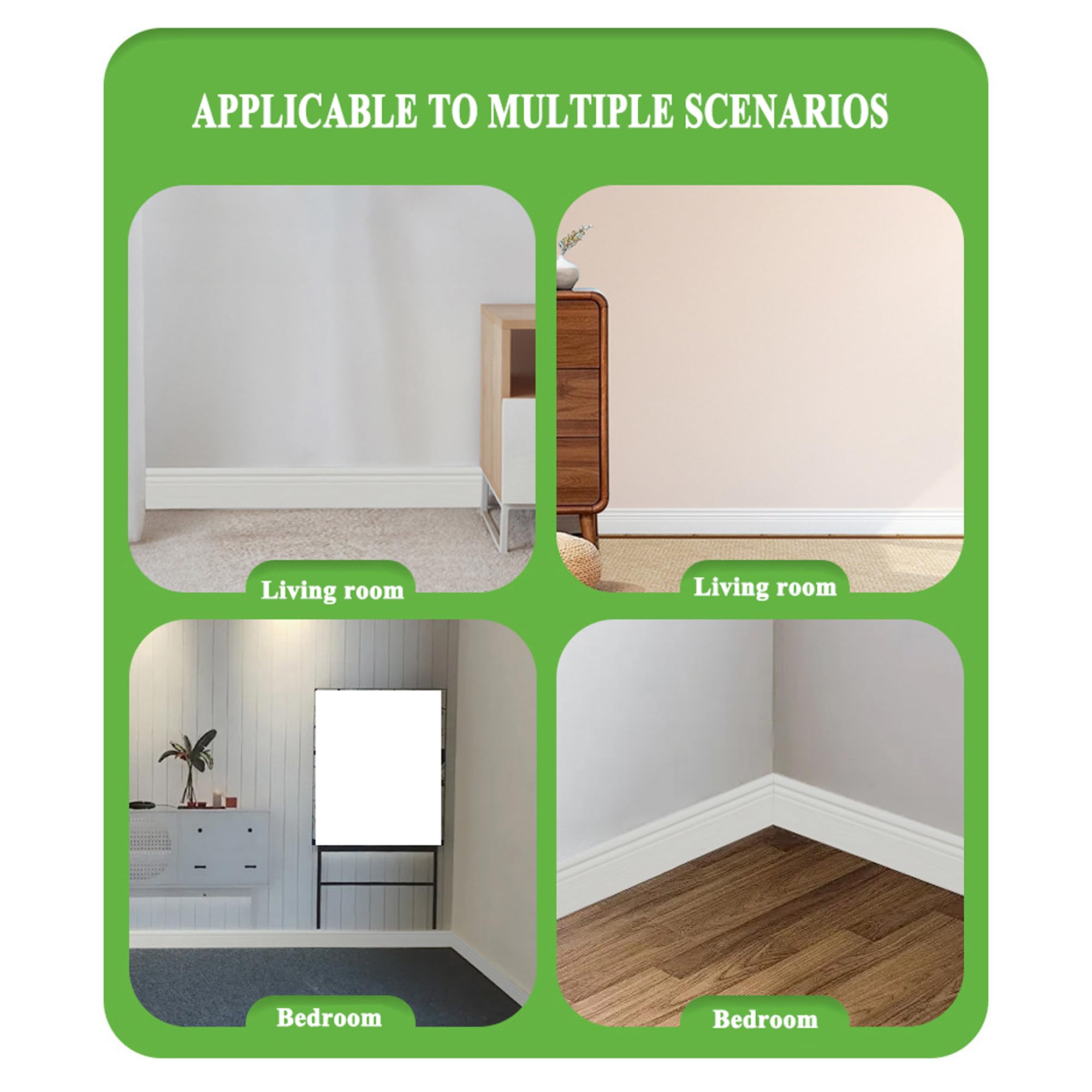 Rodapié Flexible Blanco EVA Autoadhesivo Cinta Protectora Curva Base Pared