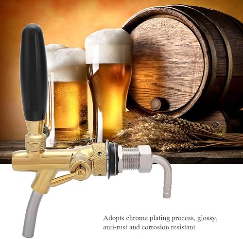 Miniatura 5 de Grifo de cerveza ajustable, grifo ajustable de barril de cerveza de barril de vástago largo, grifo dispensador de cerveza ajustable de acero