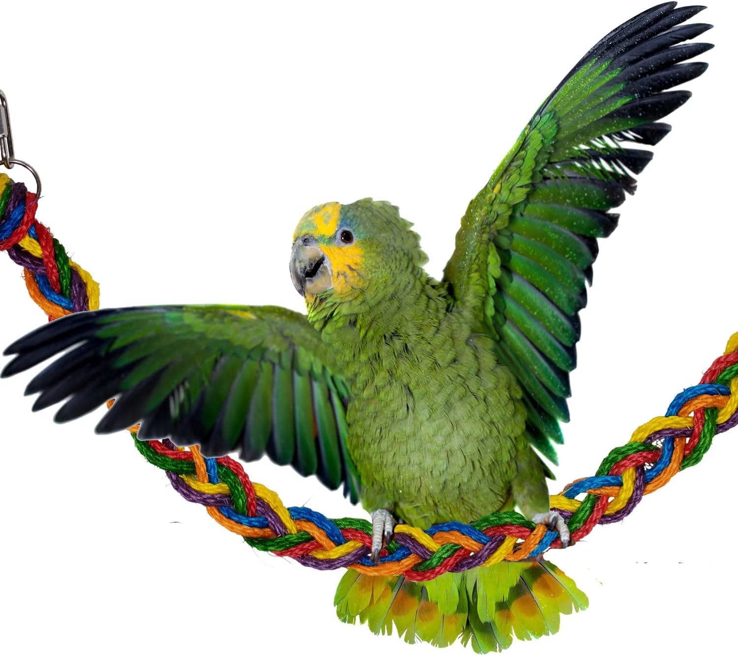 Super Bird CreationsSB1156 Rainbow Rope Bridge Bird Toy, Medium/Large Bird Size, 35 x 2