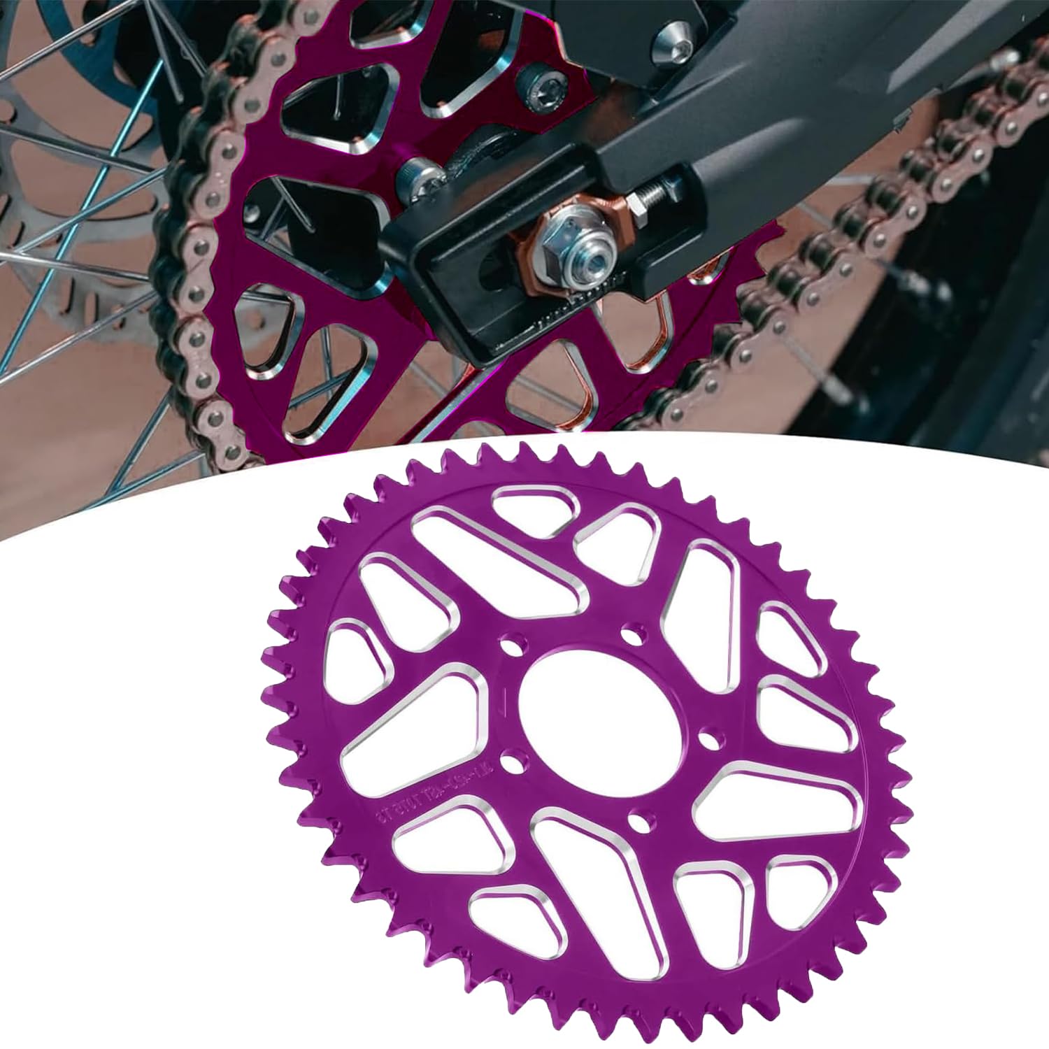 Pignone 48t per Surron, Pignone per Moto 48 Denti Pignone Posteriore Viola | per Sur-Ron Sur Ron Light Bee S/X X160/X260