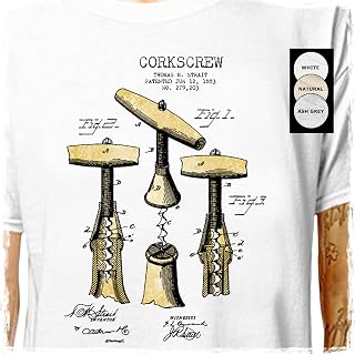 T-Shirt: Corkscrew - Patent Application | LazyCarrot (tshirt tee shirt - wine drinks party gift)