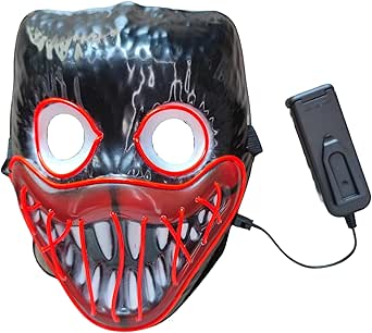 Smlper Halloween Masken LED - Grusel Bär & Hase Maske Für Kinder & Erwachsene