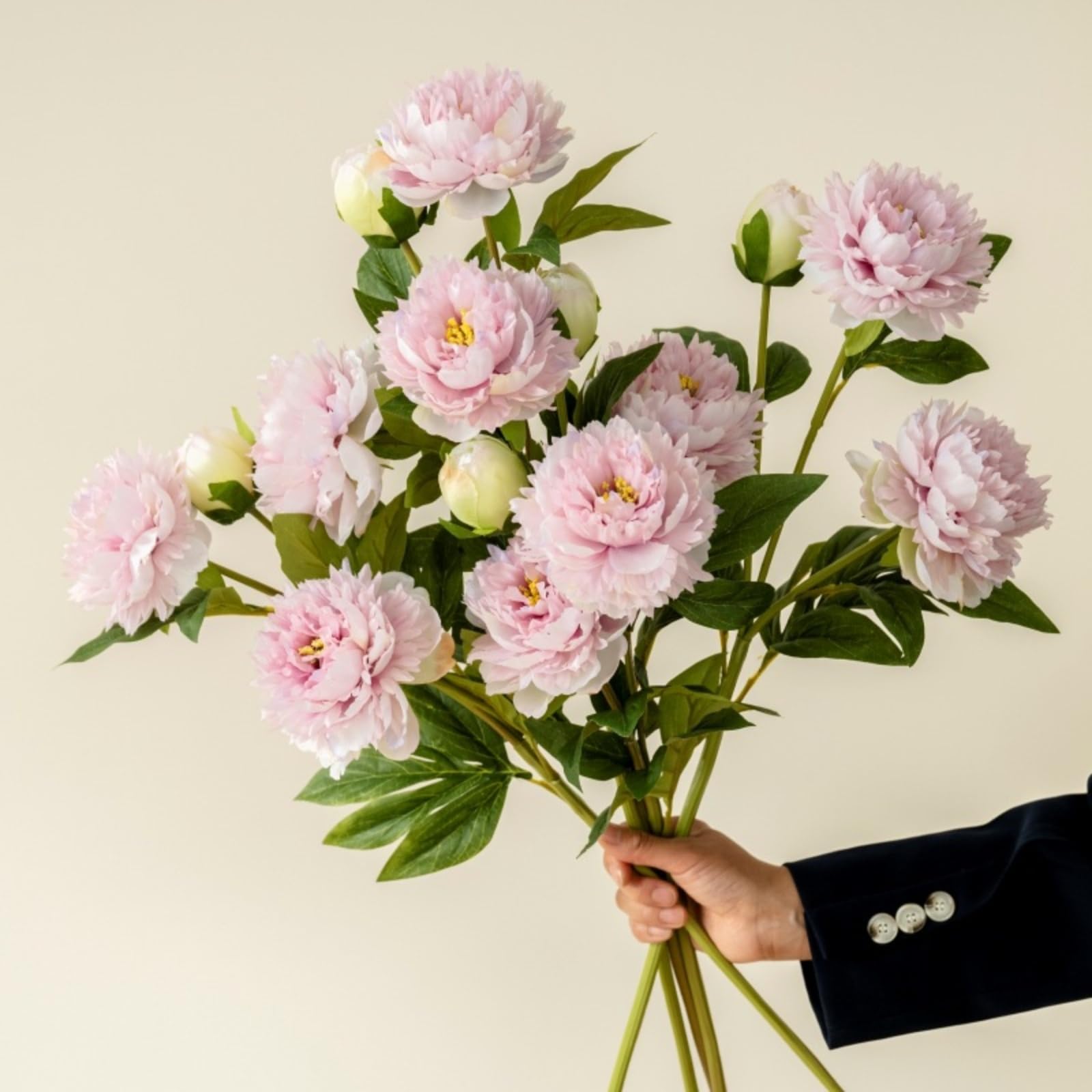 Realistische Pfingstrose Kunstblumenstrauß, Luxuriöse Künstliche Blumen Für Wohnzimmer, Esszimmer, Schlafzimmer, Dauerhafte Dekorative Blumen Ohne Pflege (EIN Set (5 Stück),Rosa)
