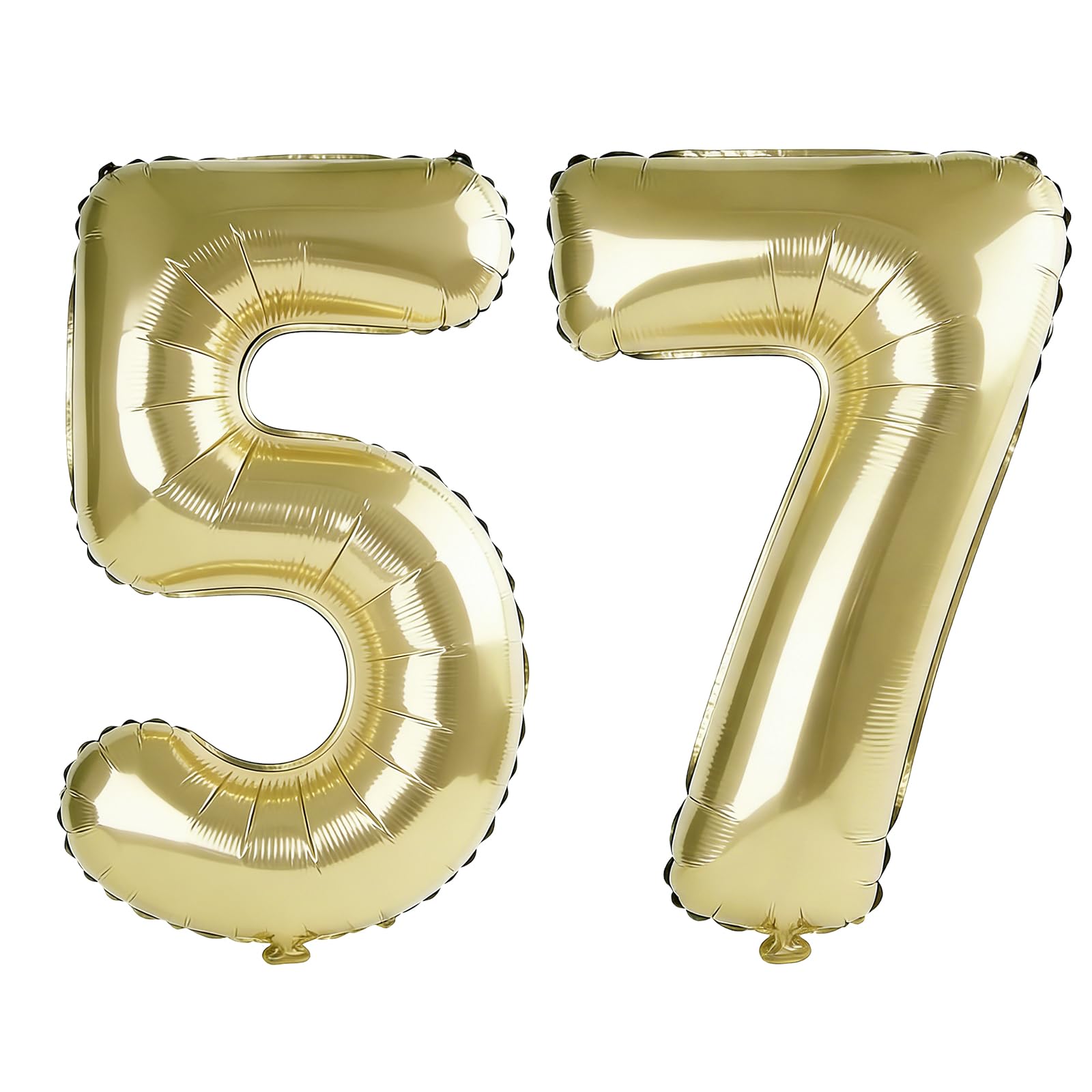 40 Inch Number 57 Balloons for 57th Birthday Party Decorations,0-100 Champagne Gold Large No.57 Digital Balloons for Women Men and Mother Dad, Helium Foil Number Balloons for Wedding Anniversary — image 1