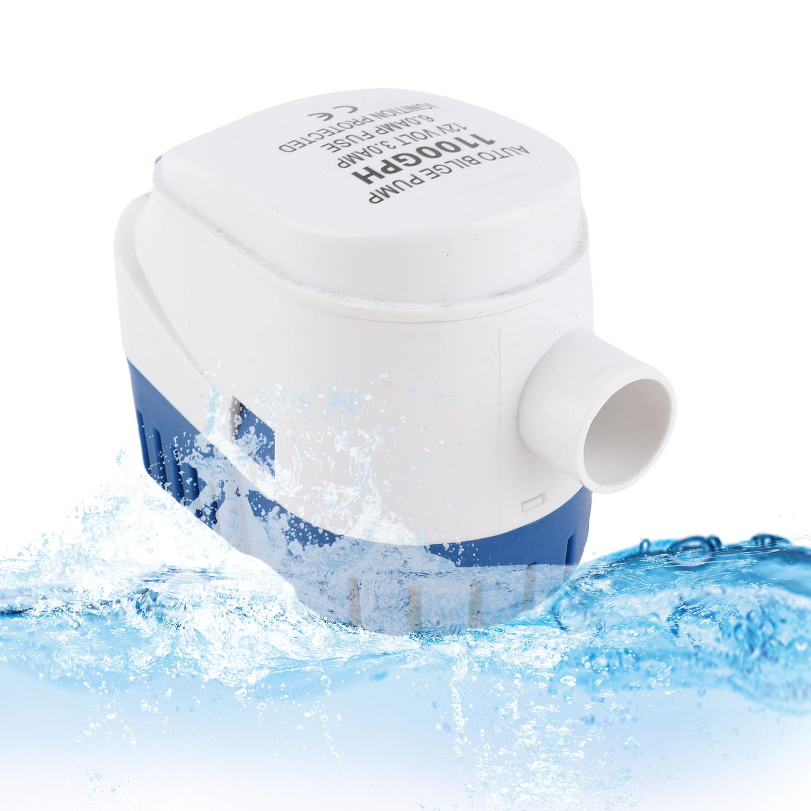 Pompa di sentina automatica sommergibile marina 12 V, 1100 GPH, con interruttore a galleggiante