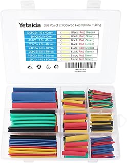 YIWANSON 328Pcs Ratio 2:1 Heat Shrink Tubing Kit Electrical Wire Cable Wrap Assortment Electric Insulation Marine Automotive Industrial-Heat Shrink Repair Tube, Suit for Various Data Cable