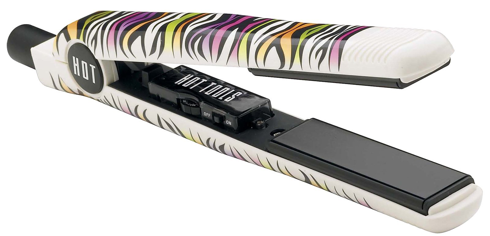 Hot Tools CeramicTi Professional Nano Ceramic Flat Iron, Rainbow Zebra-1
