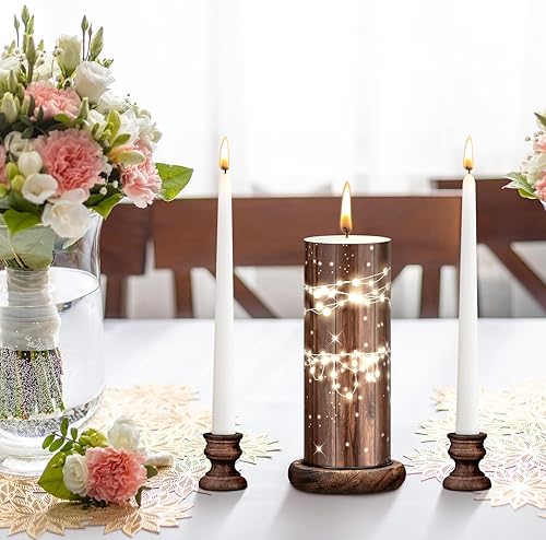 Vista 72 de Irenare Unity - Velas con soporte para ceremonia de boda, accesorios de decoración de boda, portavelas de cristal, vela para eventos formales