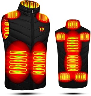 Fisecnoo Heated Vest Men Women Winter Heated Vests With 11 Heated Areas Winter Jackets USB Electric Heated Vests Washable Winter Vests Women For Outdoor Skiing (Color : Black, Size : M)