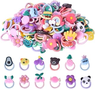 100 Pcs Baby Hair Bands Elastic, Girl Hair Ties Candy Color, Toddler Hair Bands Little Girl, Hair Accessories for Kids Girls Infants Toddlers