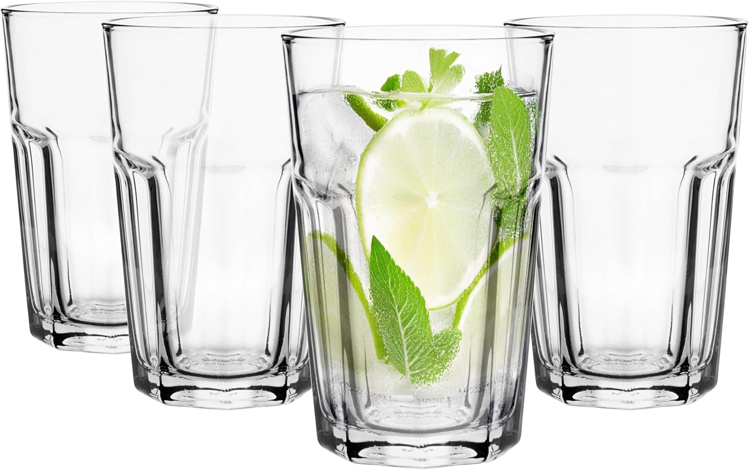 Glasmark Krosno, 270 ml, set of 6, long drink glasses, drinking glasses, highball glass, water glasses, cocktail, caipirinha glasses, perfect for home, restaurants and parties, glass set