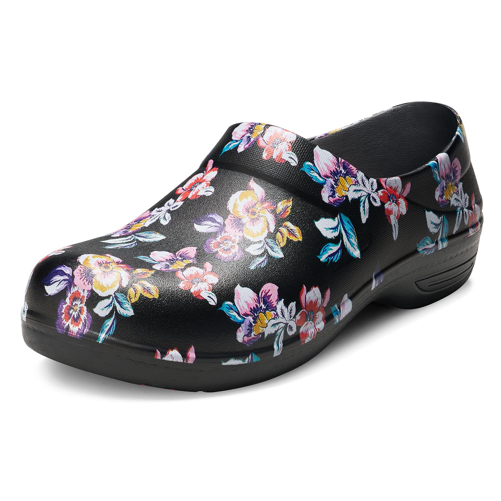 Slip Resistant Healthcare Shoes Waterproof Black Leather Nursing