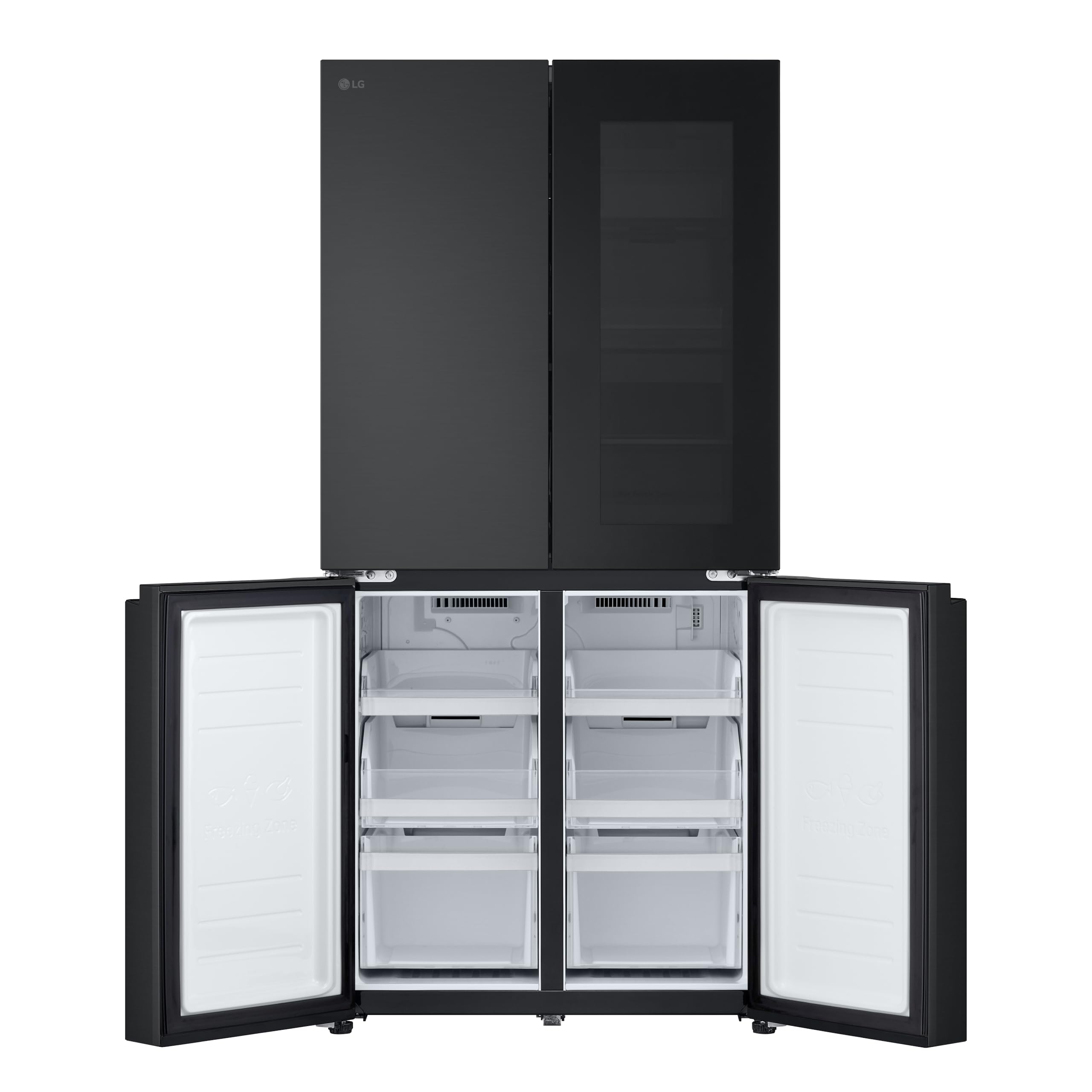 LG GMG860EPBE Frigorifero Slim Multidoor InstaView, Classe E, 638L, Wi-Fi, Door e Linear Cooling, Frigo con Dispenser Acqua UVnano senza allaccio, Metal Fresh, Frigorifero Nero Opaco