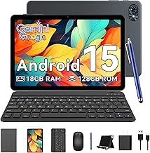 TABWEE T80 Android 15 Tablet con Tastiera - 18 GB RAM+ 128GB ROM(2 TB TF), Tablet10 Pollici, 6000 mAh, 5MP+2MP, Gemini AI, 5G WIFI, GPS, Face ID, 3.5mm Jack Port (2 Anni Garanzia)