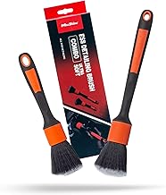 Maxshine ESS Detailing Brush Combo, Red, 2-Piece Set, Ultra Soft 612 Nylon Bristles, Non-Slip Handle, Chemical & Heat Resistant | Precision Cleaning for Auto Interior & Exterior