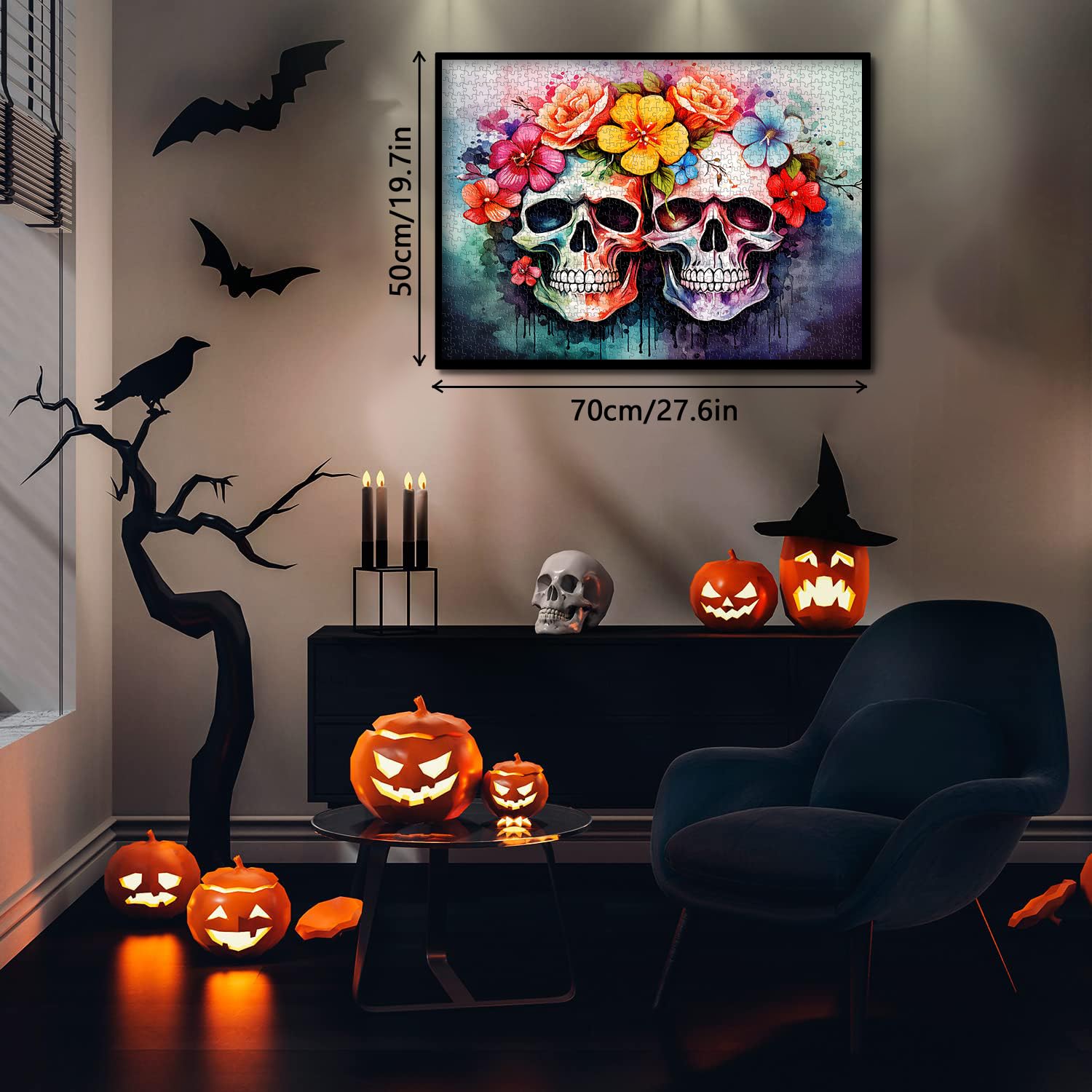Cartoon Skull Puzzles For Adults 1000 Pieces, Fun Puzzles For Teens Family Jigsaw Puzzles For Family Activities Games Dyi Gift
