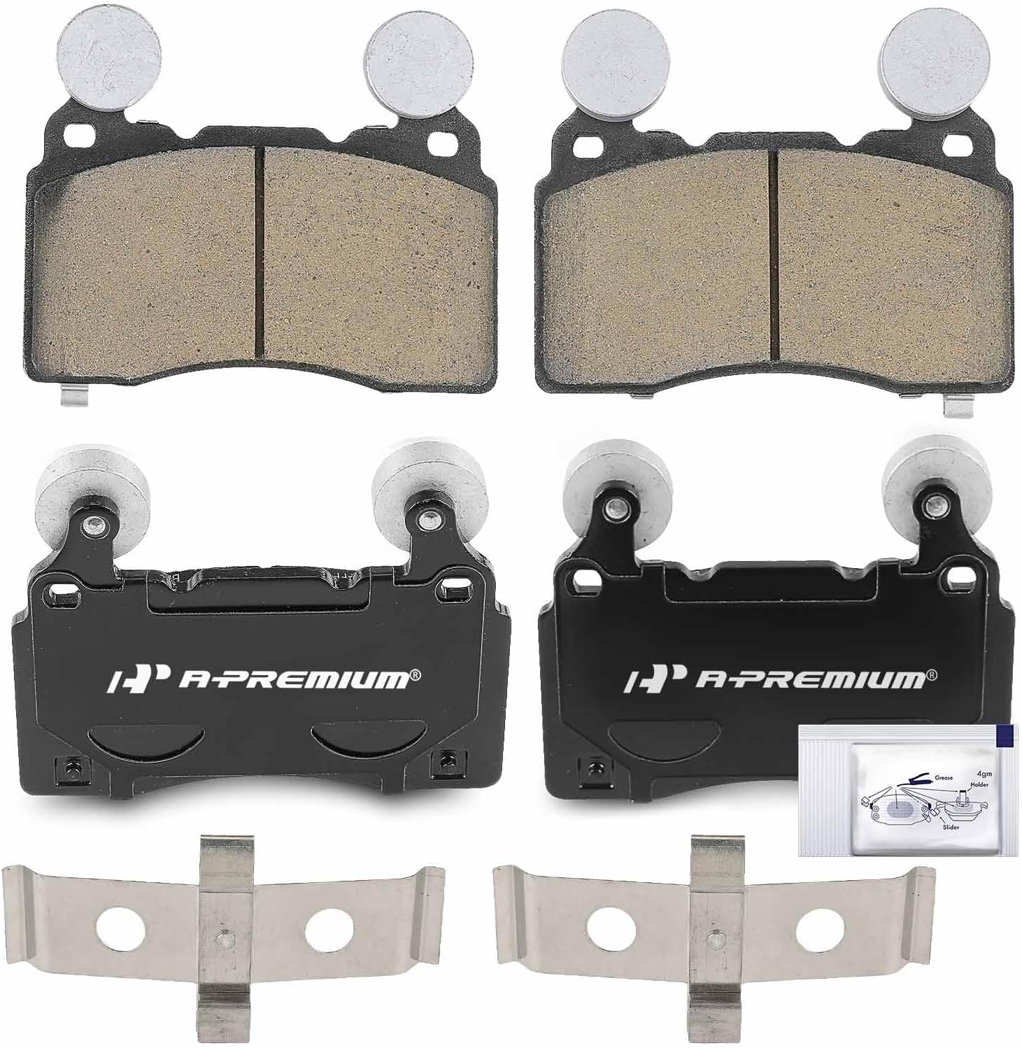 A-Premium Front Ceramic Brake Pads Set Compatible with Cadillac CTS 2014-2019, CT6 2016-2020, ELR 2016 & Chevrolet Camaro 2010-2019/2022, Corvette 2014-2019, SS 2014-2017, 4-Pack