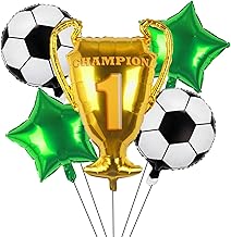 Sponsored Ad - Kwuz Soccer Balloons Championship Trophy Balloon, 32 Inch Foil Mylar Gold Champion Balloon First Prize Socc...