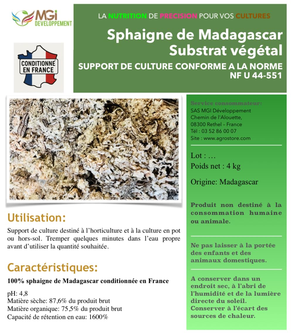 Sfagno del Madagascar - substrato vegetale per colture fuori suolo