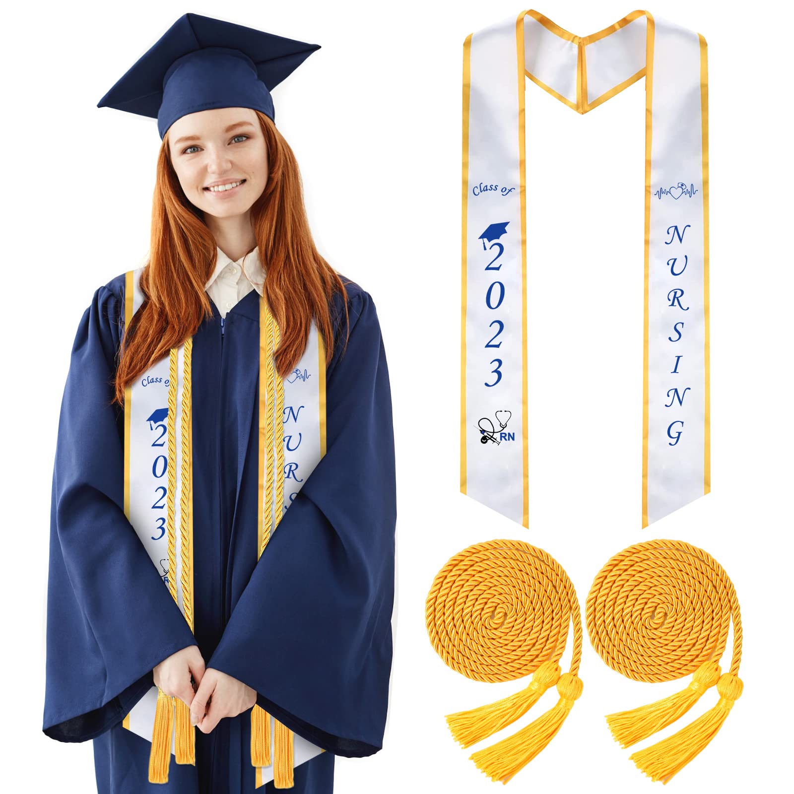 Class of 2023 Nursing Graduation Stole and 2 Pcs Graduation Cords 72 ...