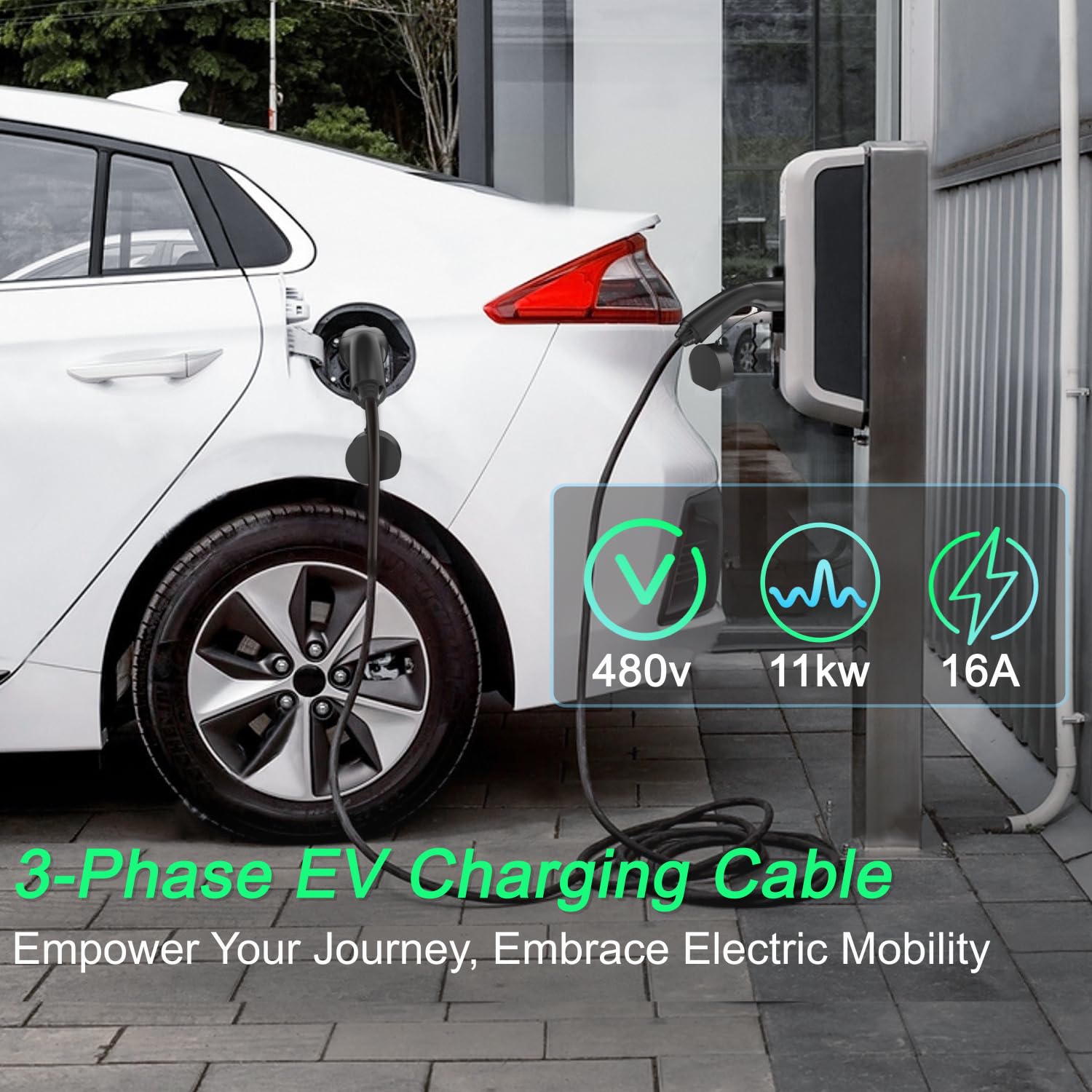 Aiskooc EV oplaadkabel met opbergtas, Mode 3 Type 2 naar Type 2 EV snellaadkabel, 22KW 32A 5 meter oplaadkabel voor elektrische auto's, 3 fase Type 2 oplaadkabel voor EV en PHEV Aiskooc EV oplaadkabel met opbergtas, Mode 3 Type 2 naar Type 2 EV snellaadkabel, 22KW 32A 5 meter oplaadkabel voor elektrische auto's, 3 fase Type 2 oplaadkabel voor EV en PHEV