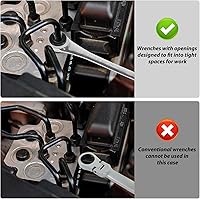 Vista 5 de LOSCHEN juego de 10 llaves y trinquetes (sistema SAE) de 10 piezas/set con 72 dientes, llave de tubo de trinquete de acero cromo vanadio