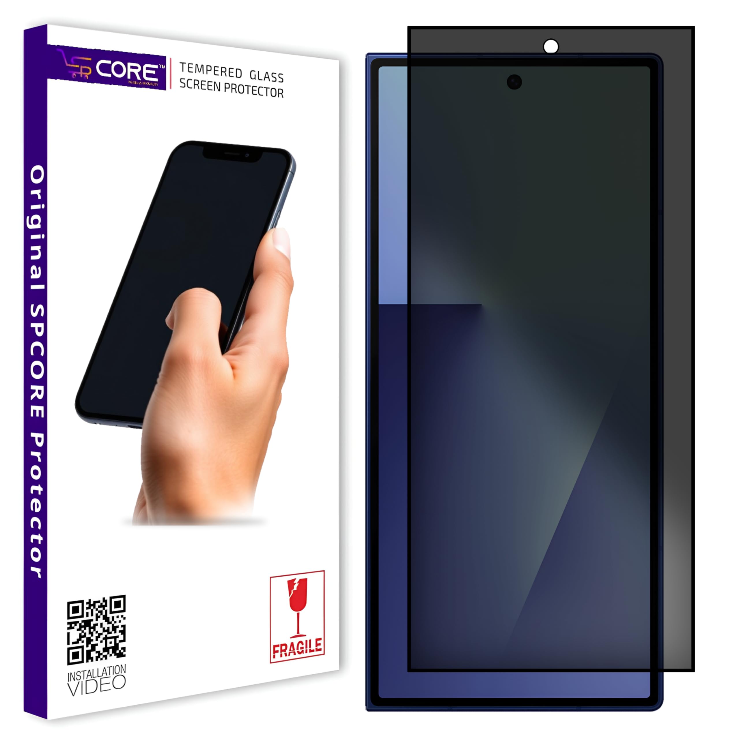 Privacy Tempered Glass Compatible for Samsung Z Fold 7 5G (Black) Edge to Edge Coverage with Easy Installation kit, Anti-Spy Tempered Glass Privacy Screen Protector-image-22