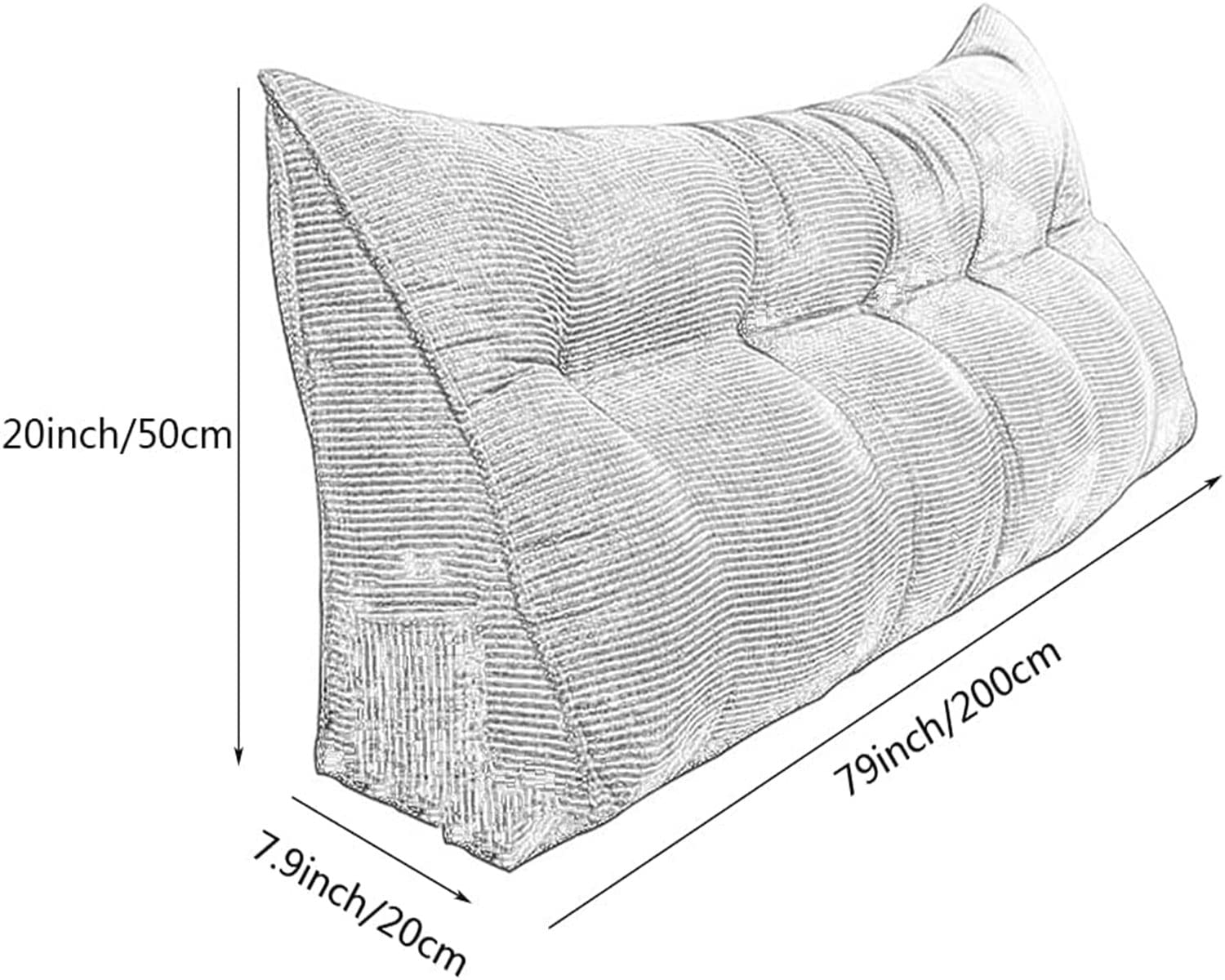 Dorosły Duży Zagłówek Poduszka Tatami Poduszka Do Czytania Poduszka Lędźwiowa Sofa Poduszka Pasek Na łóżko Mocowanie Poduszka Na Głowę(Size:200x20x50cm(79x8x20inch),Color:Ciemnoczerwony)