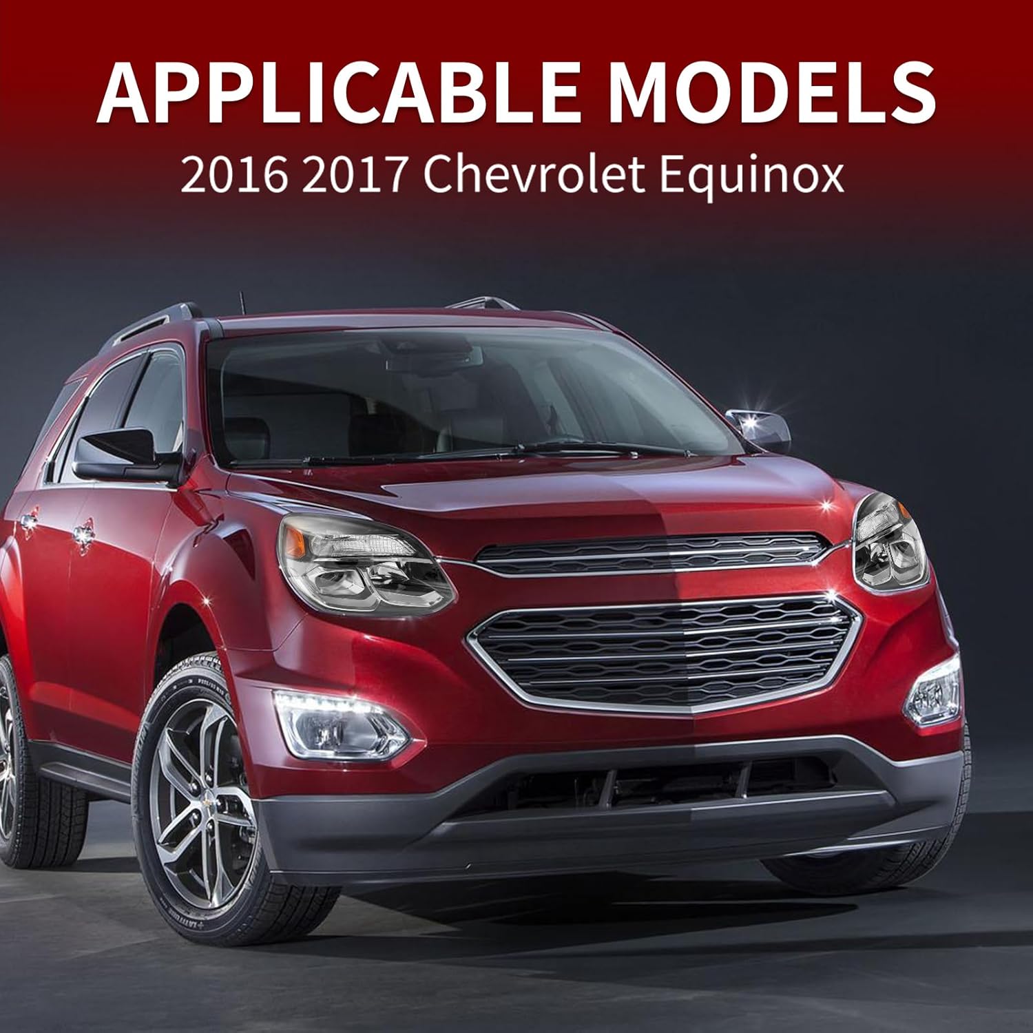 Headlight Assembly Compatible with 2016 2017 Chevy Chevrolet Equinox Halogen Headlamp Replacement 84009752 23342703 GM2502424 Head Light (Driver Left Side)